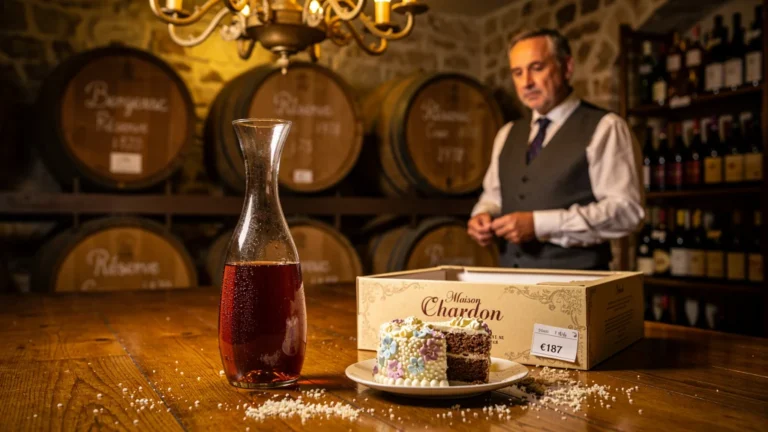 Carafer un vieux Bergerac perdu en quinze minutes près d’un gâteau de mariage Maison Chardon