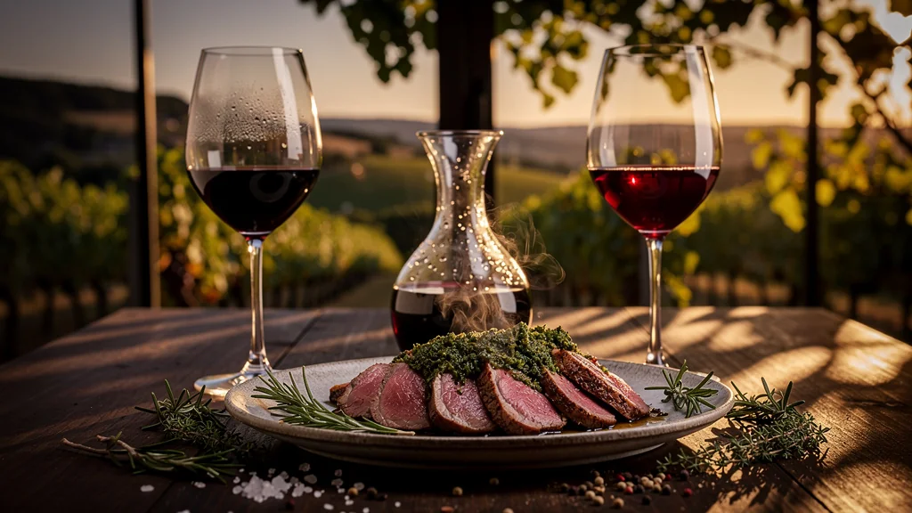 Accord Pauillac et agneau de Pauillac servi à 16 et 18 degrés, dégustation gastronomique raffinée
