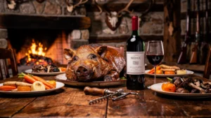 Erreur de choix d'un jeune Médoc à 90€ servi avec du gibier à poil dans un décor rustique élégant