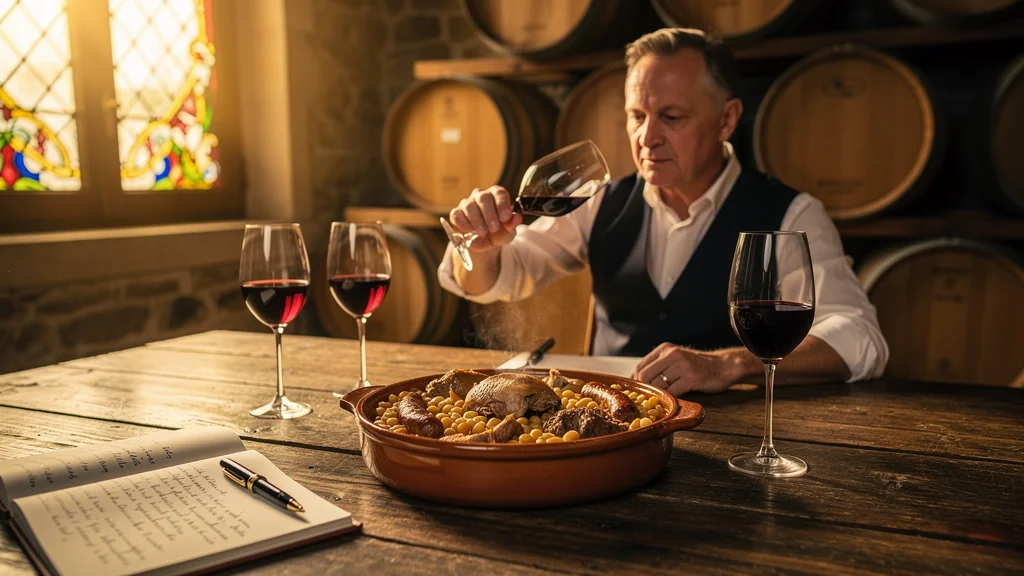 Dégustation de trois millésimes de Cahors sur un cassoulet traditionnel dans une ambiance rustique élégante