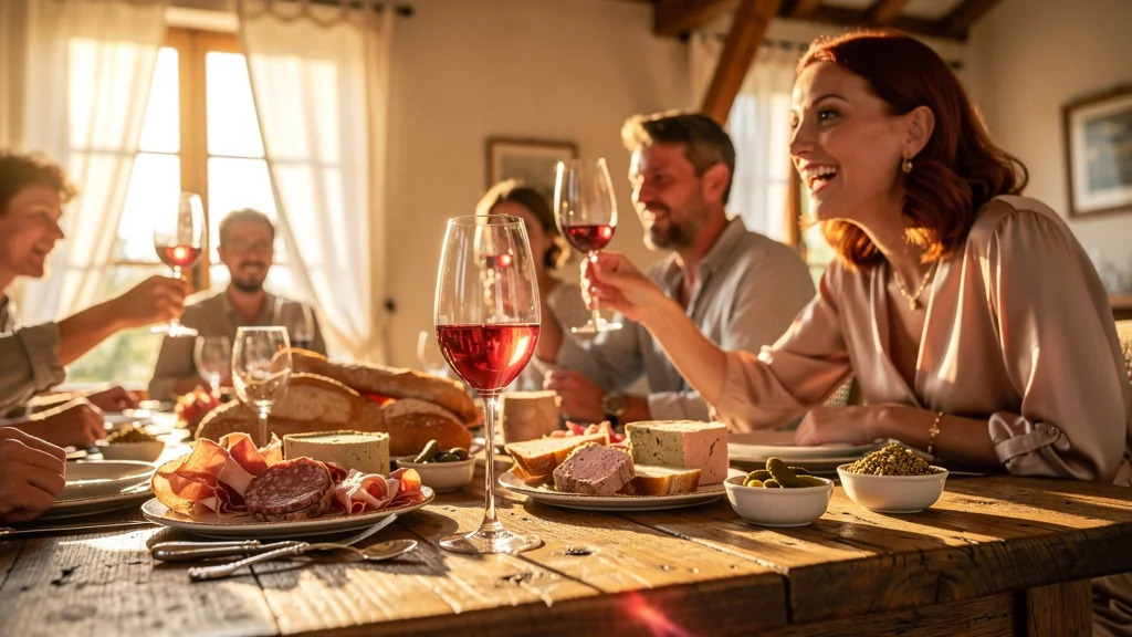 Dimanche convivial avec clairet et charcuteries, invités surpris par l'accord inattendu et savoureux