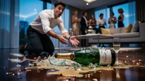 Bouteille de Crémant magnum cassée à 40€ lors d’une fête, moment de déception intense