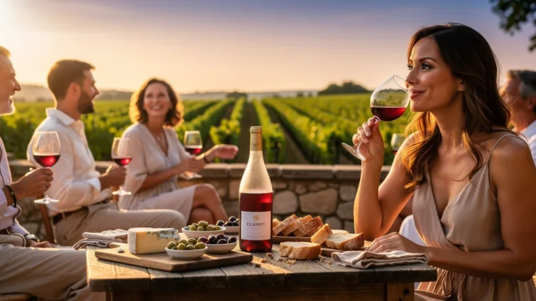 Personne ne m'avait dit qu'un clairet se sert frais mais jamais glacé à l'apéro, ambiance apéritive en extérieur